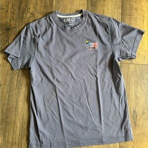 GOAT Short-Sleeve Crewneck T-Shirt in Slate Gray with Flag Goat Patch